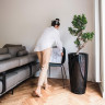 Кашпо Lechuza Rondo 40 серебристый