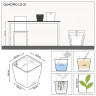Кашпо Lechuza Quadro LS 21 белый